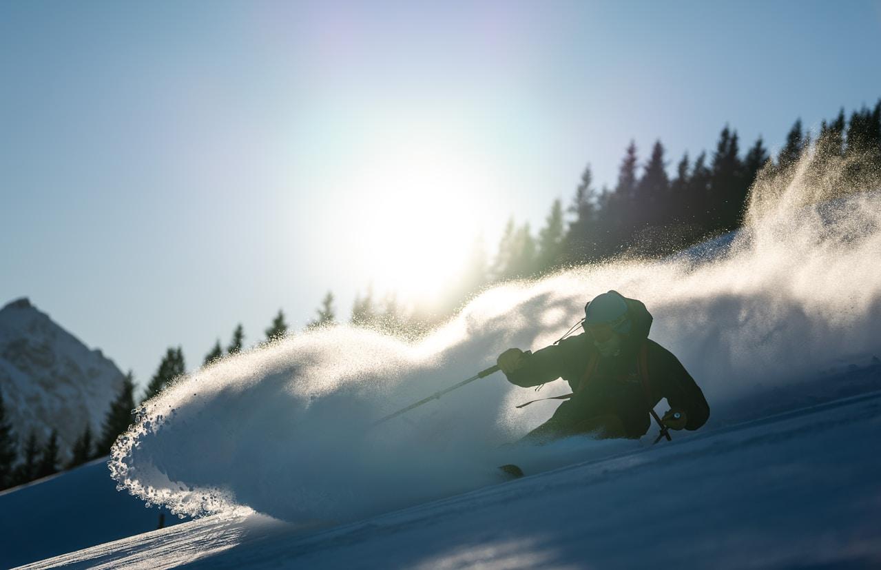 Skier in mountains