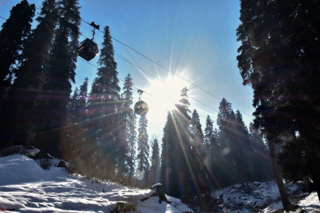 Cable Car in Gulmarg. The photo taken in December