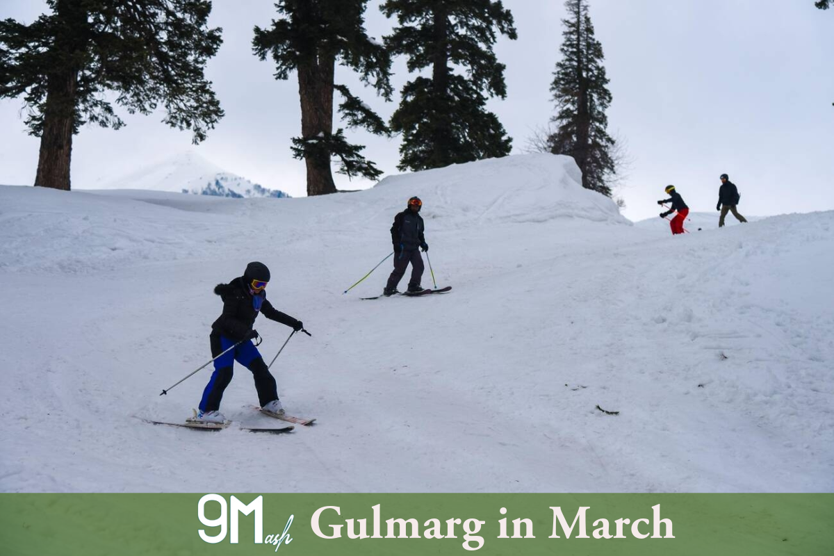 People Skiing in Gulmarg in March