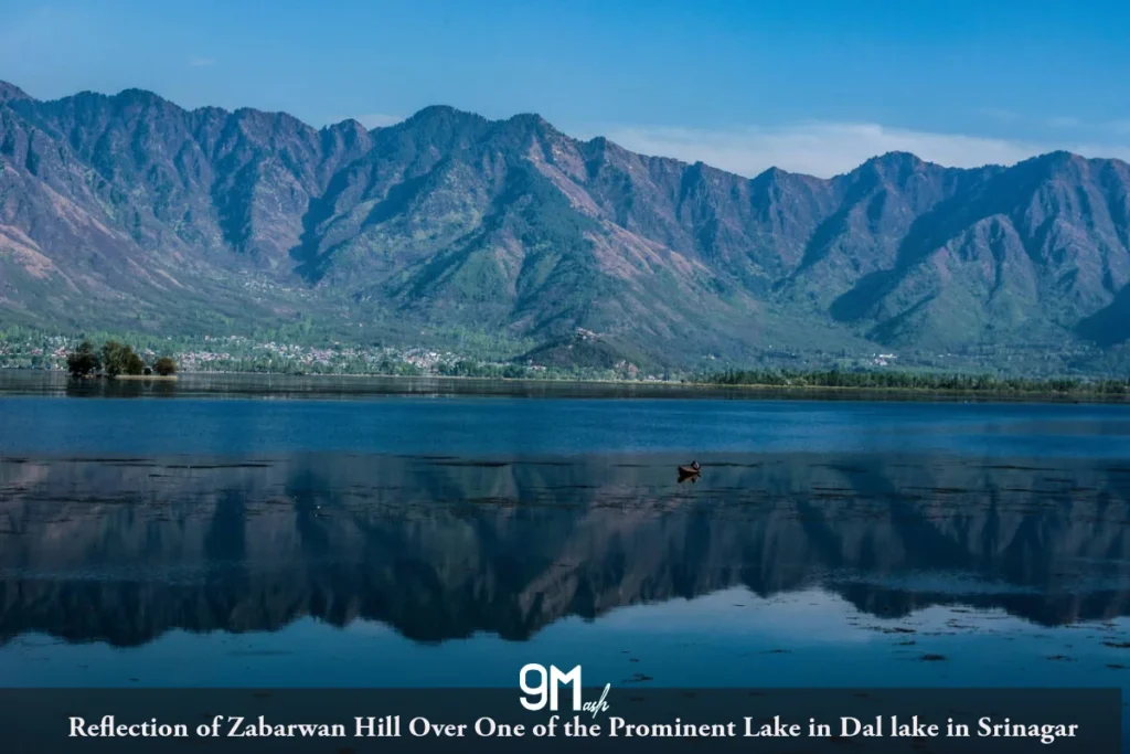 Reflection of Zabarwan Hill Over One of the prominent lakes in Dal Lake